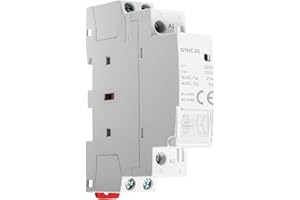 Ailao Contattore 220V Teleruttore per la casa da 230V su guida DIN 1NC+1NO 25A silenziosa extra lunga durata utilizzabile per telecomando illuminazione riscaldamento ventilazione.