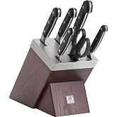 Zwilling 7 Par&ccedil;a Kendinden Bilemeli Blok Set, Doğal Ahşap ve G&uuml;m&uuml;ş Rengi