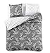 Produktbild DecoKing Premium 23600 200x220 cm mit 2 Kissenbezügen 50x75 grau Blumenmuster Blumen Bettbezüge Microfaser weiß anthrazit Graphit Stahl Hypnosis Calluna Bettwäsche 200 x 220 cm + 50 x 752