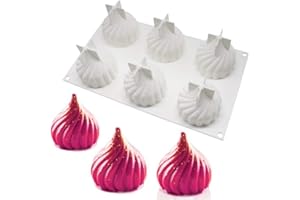XiaoShenLu Moules en Silicone pour gâteau, Moule 3D pour Glace Chocolat Pâtisserie Dessert, 6 Trous Forme de Whirlwind