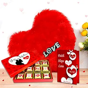 Midiron Valentine Chocolate Box with Love Card, Red Heart Gift for Girlfriend, Wife, Boyfriend, Husband and Someone Special, Valentines Day, Birthday, Anniversary