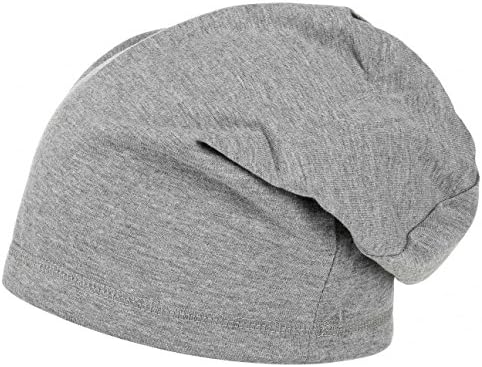 Boston Oversize Beanie for Men and Women Length 30 cm, One Size 55-64 cm, Slouch Beanie from Elasticised Cotton, Jersey Cap in Black, Blue, Grey, Double-Layer Summer/Winter