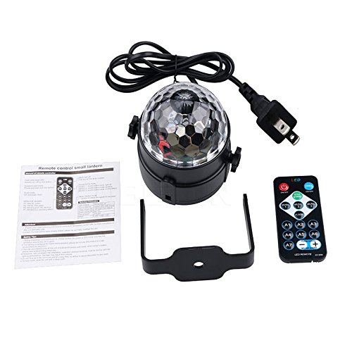 Jeda Disco Party Lights Projector Disco Ball Color Changing Sound Activated Rotating Crystal Magic Ball Projector Stage Effect Strobe Lights 7 color with Remote Control for Home Party KTV Club Bar
