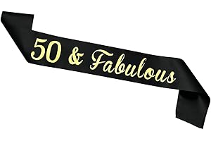 JEKUGOT 50th Birthday Sash Black 60th Birthday Decorations for Women Birthday Sash for Women 60th Sash for Birthday Party–Elegant Party Decoration Sash