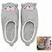 Produktbild LHKJ Damen Nette Cartoon Tiere Plüsch Hausschuhe,Winter Baumwolle Pantoffeln Indoor Hause Slippers (Grau)