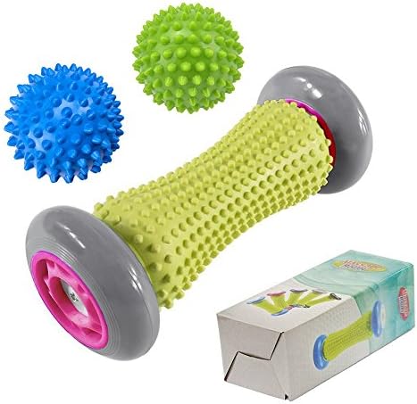 Foot Muscle Roller Stick & Spiky Ball, Yuzlder Massager Roller Relieve Plantar Fasciitis and Heel Foot Arch Pain-Relax Shoulder Foot Back Leg Hand Relieve Tiredness