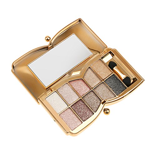 Gazechimp Palette de Fard à Paupières Paillettes de 10 Couleurs Professionnel Diamant avec Pinceaux pour Maquillage des Yeux - # 5