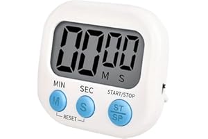 FENGZIZH Digital Kitchen Timer, Versatile Placement Options - Magnetic, Stand and Hanging Hole, Minute Cooking Timer for Baking, Kitchen, Study, Countdown Clock Loud Alarm