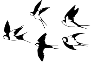 ESTART Birds Metal Wall Decor, 5 Pcs Black Birds Metal Wall Art Outdoor Hanging Decorative Bird Wall Sculpture for Home Kitchen Patio Bedroom Living Room Bathroom Garden