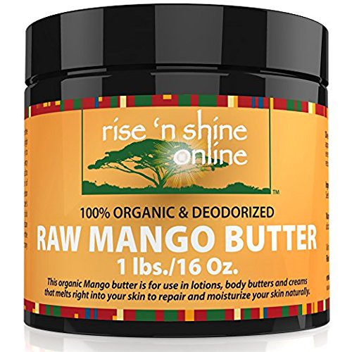(16 oz) Raw Mango Butter with RECIPE EBOOK - Perfect for All Your DIY Home Recipes like Soap Making, Lotion, Shampoo, Lip Balm and Hand Cream - Bulk Organic Unrefined Mango Butter is Great for Scars