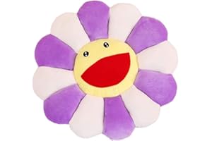 YXCUIDP Sonnenblumen Bodenkissen für Kinder, Weiches Plüschkissen Sitzkissen Stuhlkissen Sofakissen -für Kinder Mädchen Zimmer, Plüschtier Sonnenblume Lächeln Dekoration,42CM, D