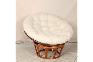 ‎BETTSCHLANGE Bettschlange Hängesessel Kissen,Papasansessel Kissen,Lesesessel Rund, Gartensessel Sitzkissen,Papasan Hängesessel Kissen(Stühle Nicht Enthalten),Weiß,110x110cm