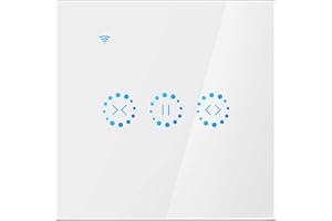 Smart Vorhang Wandschalter, FORNORM WiFi Vorhang Schalter APP Fernbedienung(eWeLink)/Alexa/Google Home, Timer Einstellung, 2.4Ghz WIFI Neutrale Linie für iOS Android, Weiß
