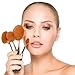 CDC® Golden Black Oval 10PCs Pro Cosmetic Makeup Face Powder Blusher, Toothbrush Curve Liquid Foundation Blending Brush, Powder Cream Concealer Cosmetic Tools-Makeup Kit