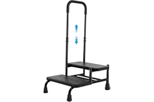 Treesunshine Escalón con asa, doble escalón hasta 160 kg, con superficie antideslizante, escalón de seguridad SECURA para adultos, personas mayores y niños en la cocina, el baño y