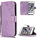 Produktbild Handyhülle für iPhone 7 Leder,iPhone 8 Hülle,FNBK Blumen Flip Wallet Stand Case Card Leder Tasche Karteneinschub Magnetverschluß Kratzfestes Lila Schutzhülle für Apple iPhone 7/iPhone 8 4.7"