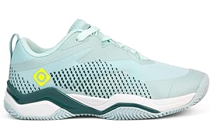 Izas Gratal Zapatillas de Padel para Hombre Mujer con Cordones y Suela Antideslizante. Deportivas Ligeras y Transpirables de Alto Rendimiento. Zapatos Unisex para Pádel Color Blanco, Negro y Amarillo