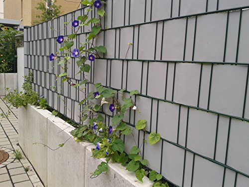 ViewProtect Premium Sichtschutz Klemmstreifen, MOOSGRÜN, 12 Stk., 19 cm Breite, blickdicht für Doppelstabzaun - 4