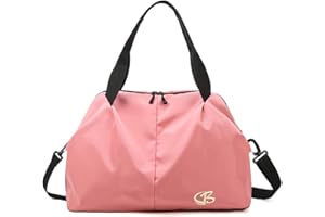 Vllcsla Bolsa Deportiva con Bolsillo para Mojado para Mujer - Bolsa de Viaje Impermeable y Resistente al Desgarro Práctica Bolsa de Mano para el Fin de Semana Bolso Bandolera (Rosa Claro)