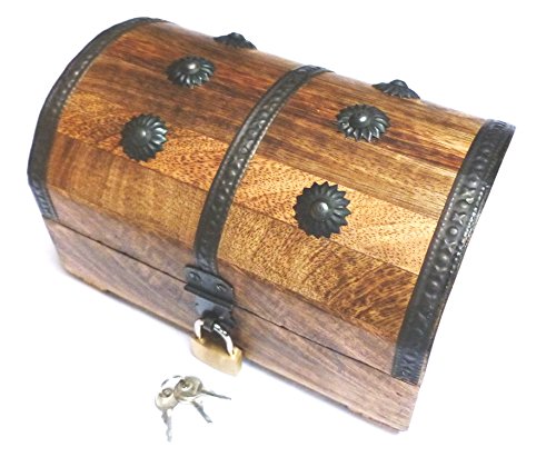 23S Truhe mit Schloss Holztruhe Schatzkiste Schatztruhe Geschenk Geburtstag Hochzeit Holzbox Deko