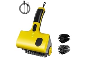 ROADTIME Brosse électrique sans fil pour barbecue avec batterie rechargeable de 2600 mAh et 2 têtes rotatives à 360 °, brosse de nettoyage avec fonction de pulvérisation d'eau, pour barbecue, salle de bain et