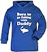 Purple Penguin Clothing Baby Toodler Hoodie - Born to go Fishing with Dad - Royal Blue / White Print 6-12 Months