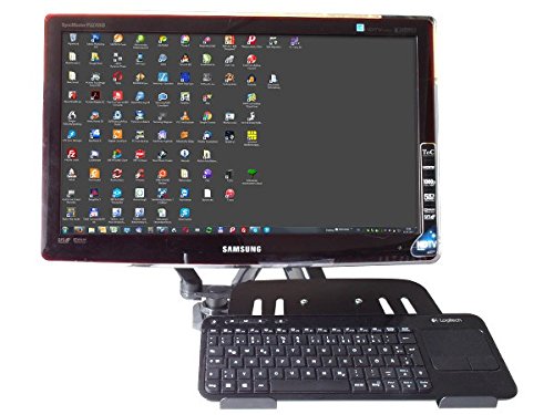 2 Arm Tischhalter und Ablage-Platte Doppel-Arm TV Flatscreen Bildschirm Netbook Notebook Tischhalterung Halter Modell: LT13-IP3B - 4