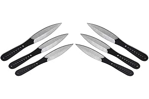 ‎KS-11 KS-11 * 6 teiliges* Wurfmesser Set 22,5 cm Schwarze Tomahawks Edition Ink. Cordura Holster mit Gürtelclip 6 hochwertige Throwing Knives - Ninja Wurfmesser-Set schwarz