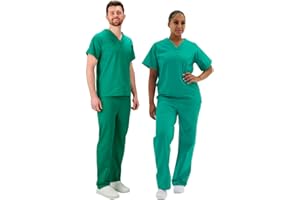 Interweave Healthcare Performance Scrub Set Medical Uniform Unisex Polycotton Reversible Scrubs Top & Trousers With Pockets In 8 Colours