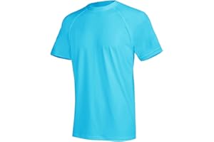 YuKaiChen Men's Rash Vest UPF 50+ Rash Guards Short Sleeve Swim Shirts