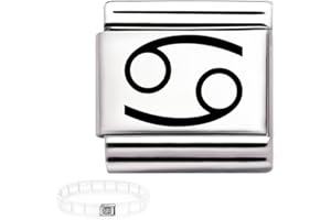 Andska Zodiac Charm for Italian Bracelet 9mm Steel Horoscope Star Sign Link Fits Italian bracelets Aries Taurus Gemini Cancer Leo Virgo Libra Scorpio Sagittarius Capricorn Aquarius Pisces