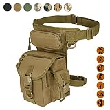 Pernera táctica multiusos 2 en 1: Se puede utilizar como bandolera y riñonera, perfecta para al aire libre, camping, senderismo, caza, escalada, ciclismo, actividades militares, paintball táctico, viajes, vacaciones, excursiones, etc.