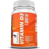 NutriZing's Vitamin D3 1000 IU supplement. High Strength 1000iu capsules. 3 months Vitamin D supply. FREE E-BOOK with every purchase. Contributes to maintenance of normal muscle function. Made in the UK. Suitable for Vegetarians.
