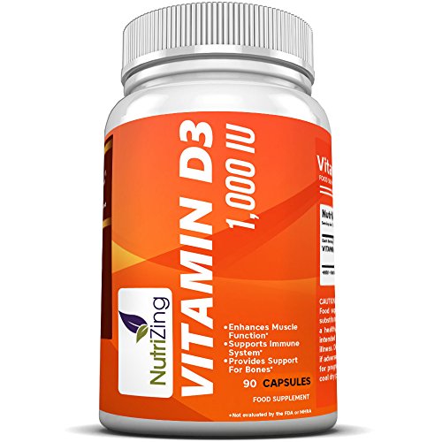 NutriZing suplemento de vitamina D3 ~ alta resistencia 1000 IU ~ para las mujeres y los hombres ~ hecho en el Reino Unido ~ premium Fuente de vitamina D ~ Adecuado para vegetarianos