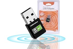 CALONNY Adapter WiFi USB 600 Mb/s z darmowym sterownikiem, dwuzakresowa karta sieciowa bezprzewodowa 2,4 / 5 GHz z pamięcią WiFi, mini odbiornik WiFi do komputera/laptopa/komputera stacjonarnego, obsługuje