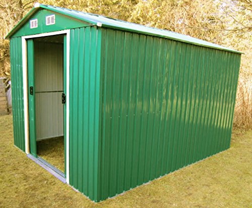 Geräteschuppen 2,57×2,06m Gartenhaus Stahlblech verzinkt Metall grün von AS-S - 5