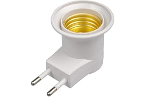 DIAMOEN Lampe LED E27 Homme Prise de Type EU Plug Adapter Converter pour Support d'ampoule avec Le Bouton on Off