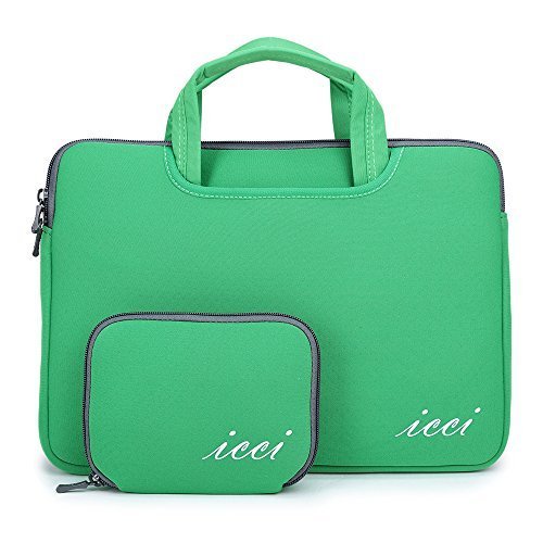 Laptophülle 12 Zoll, icci [Shockproof] Laptophülle Aktentasche Laptoptasche Notebooktasche Schutzhülle Mit [Zubehör Tasche Sleeve Hülle] für dem neuen MacBook 12 Retina Display, Chromebook 30,5-31,8 cm (12-12,5 Zoll) Notebook Laptop Computer - Grün