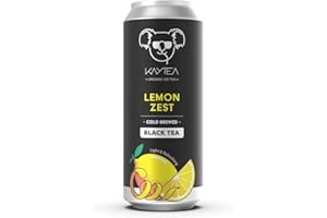 Lemon Zest Ice Tea by KAYTEA - Organic Certified - Low Calorie - Cold Brewed - Black Tea Infusion - Refreshingly Light - Recyclable Cans (1 x 330mL)