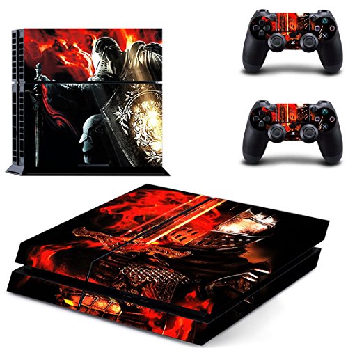 Preisvergleich Produktbild Playstation 4 + 2 Controller Aufkleber Schutzfolie Set - Dark Souls (2) / PS4