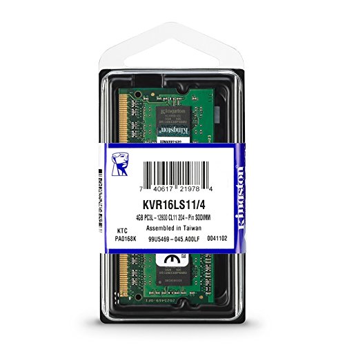 Kingston KVR16LS11 4 - Memoria RAM de 4GB  DDR3L Non-ECC 1600 MHz  FBGA SODIMM 204-pin  1 35 V CL11 