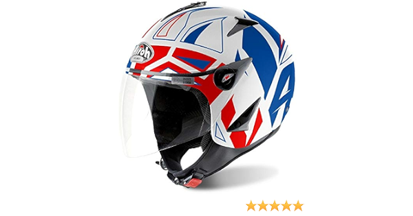 CASCO JET JT COLOR BIANCO BLU ROSSO JTC18 AIROH TAGLIA M : Amazon.it: Auto  e Moto