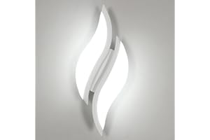 Goeco Applique LED da Parete Interno, Lampada 12W, Moderno in Acrilico per Camera da letto Soggiorno Bagno Corridoio, Luce Bianca Fredda 6500K