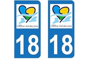 Générique Autocollant Plaque immatriculation 18 - Centre - Val de Loire - Auto