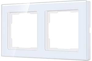 CURRYSMARTER 2-Fach Kristallglasrahmen für 55-System CURRYSMARTER-Rollladenschalter, Lichtschalter und Steckdosen, Kristallglas-Rahmenplatte, Bogendesign