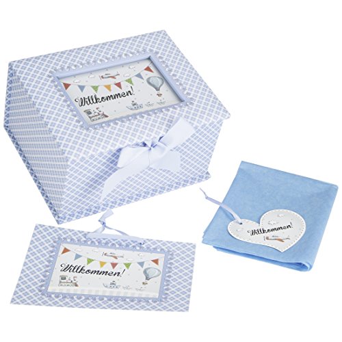 DKDS Collection Baby Erinnerungsbox „Prinz“, Geschenk zur Geburt oder Taufe, hellblau - 2