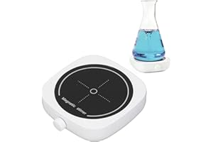 HYWHUYANG Mini Magnetic Stirrer,600-4000 RPM Magnetic Mixer with Stir Bar, Max Stirring Capacity 1000ml, Mini USB Stir Plate for Scientific Research(Black-White)