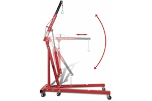 Mighty Products 2 Ton Hydraulic Folding Workshop Engine Crane Hoist Lift Stand Wheels