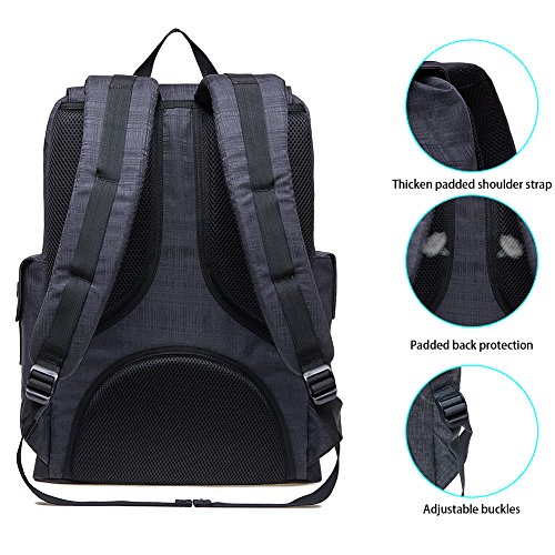 Rucksack Damen Herren Vintage KAUKKO Reiserucksack Studenten Rucksack Laptop Rucksack f  r 14  Notebook L  ssiger Daypacks Schultaschen of 2 Side Pock