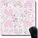 Produktbild Mauspad,Rosen Quilt Patchwork Muster Herzen Pastellfarben Abstract Floral Pink Blossom Brunch Schmetterling Rutschfeste Gaming Mauspad Gummimatte, 22X18Cm